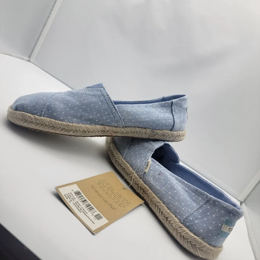 Womens 7.5‎ Alpargata Bliss Blue Tiny Chambray Dot NWT